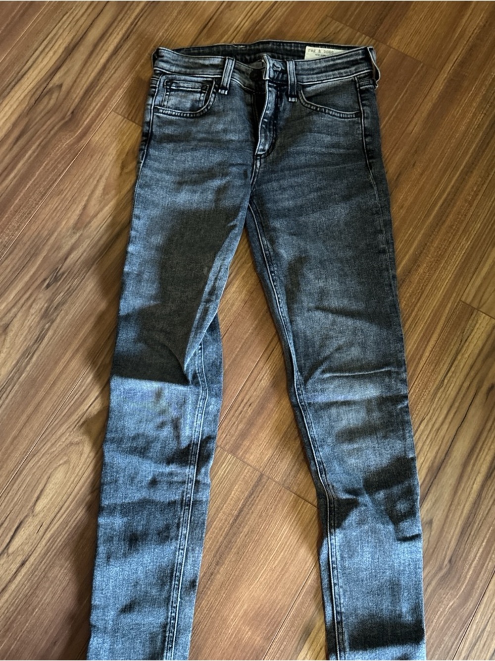 rag & bone Women's Skinny Jeans - Washed Black Denim